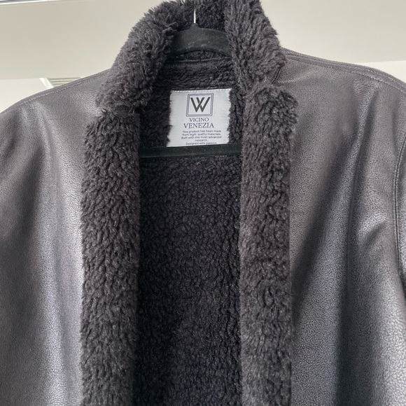 Luxury Vegan Leather Coat Jacket - made in Italy, one of a kind - Picture 4 of 10